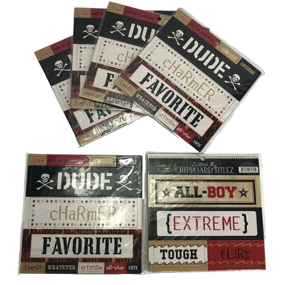 Extreme Boy Chipboard Titlez Stickers Pack Of 6 - Picture 2 of 6